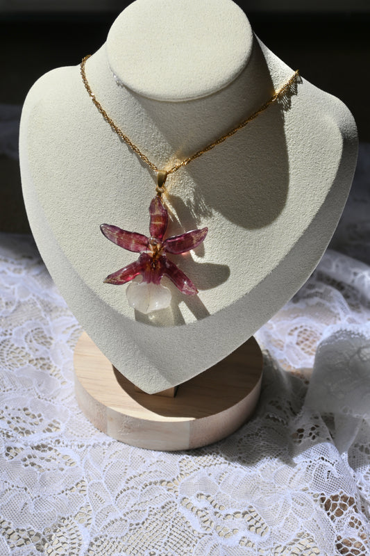 Collana Orchidea Cambria - Acciaio dorato