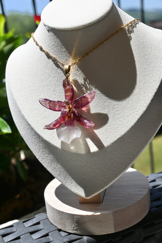 Collana Orchidea Cambria - Acciaio dorato